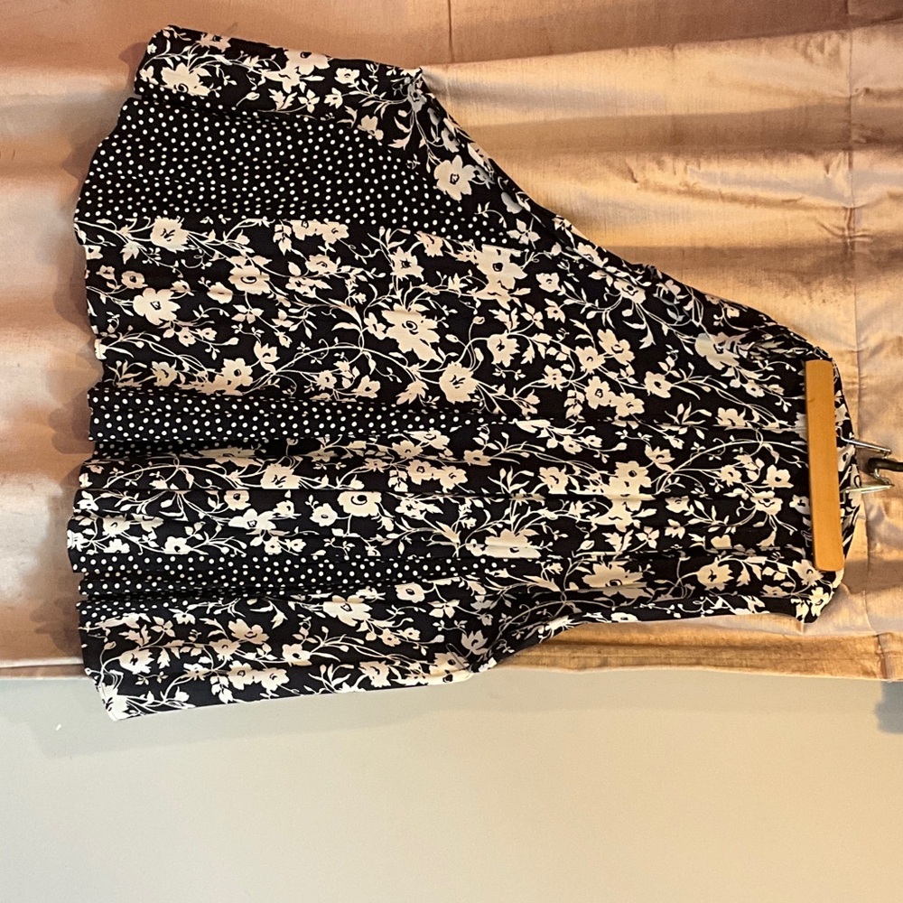 Floral Navy and white, polka dots